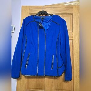 Women's Blue Jacket with Black Trim
